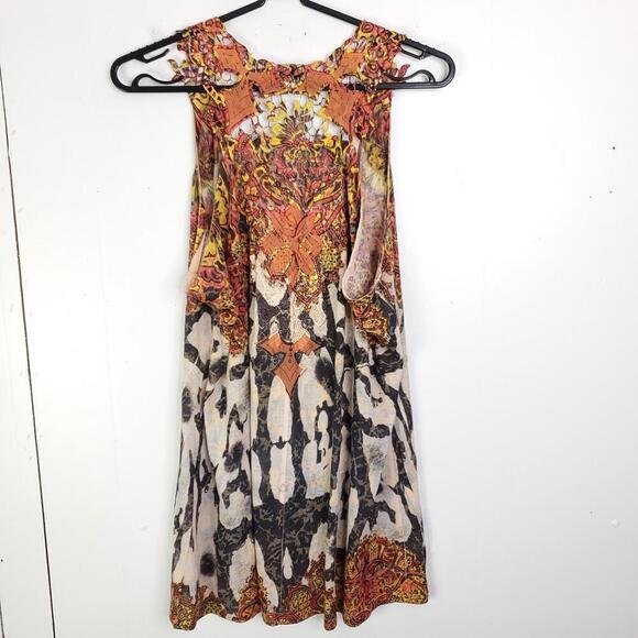 One World Top Womens XL Cutout Embroidered Sleeves Artsy Abstract Sequin Neck - Picture 12 of 12